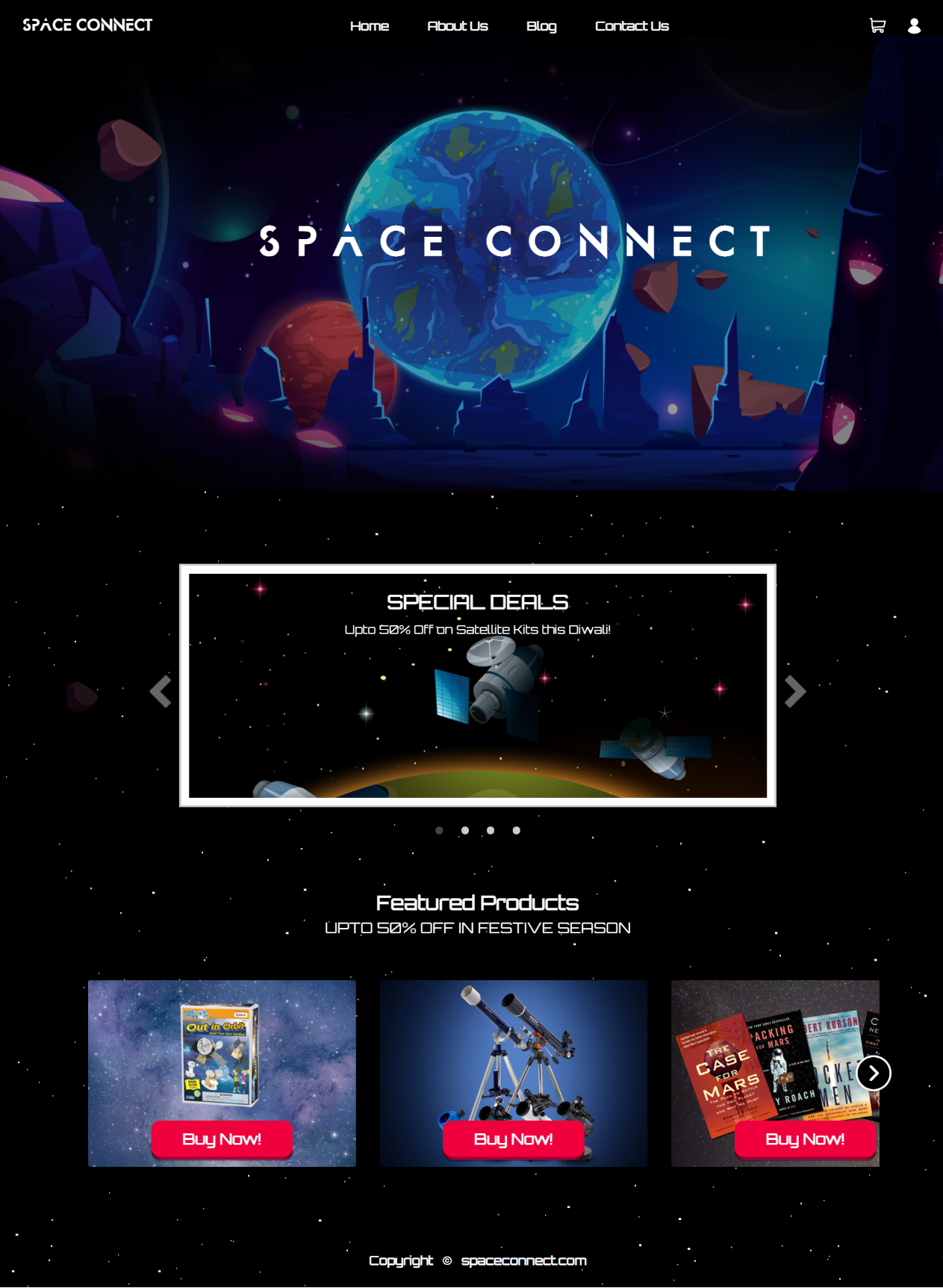 Space Connect Landing Page