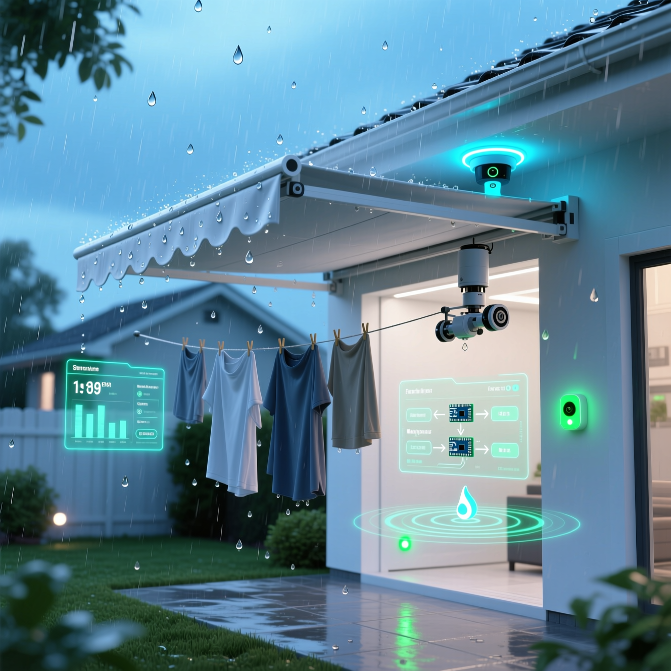 Automatic Rain-Sensing Cloth Shade System 6