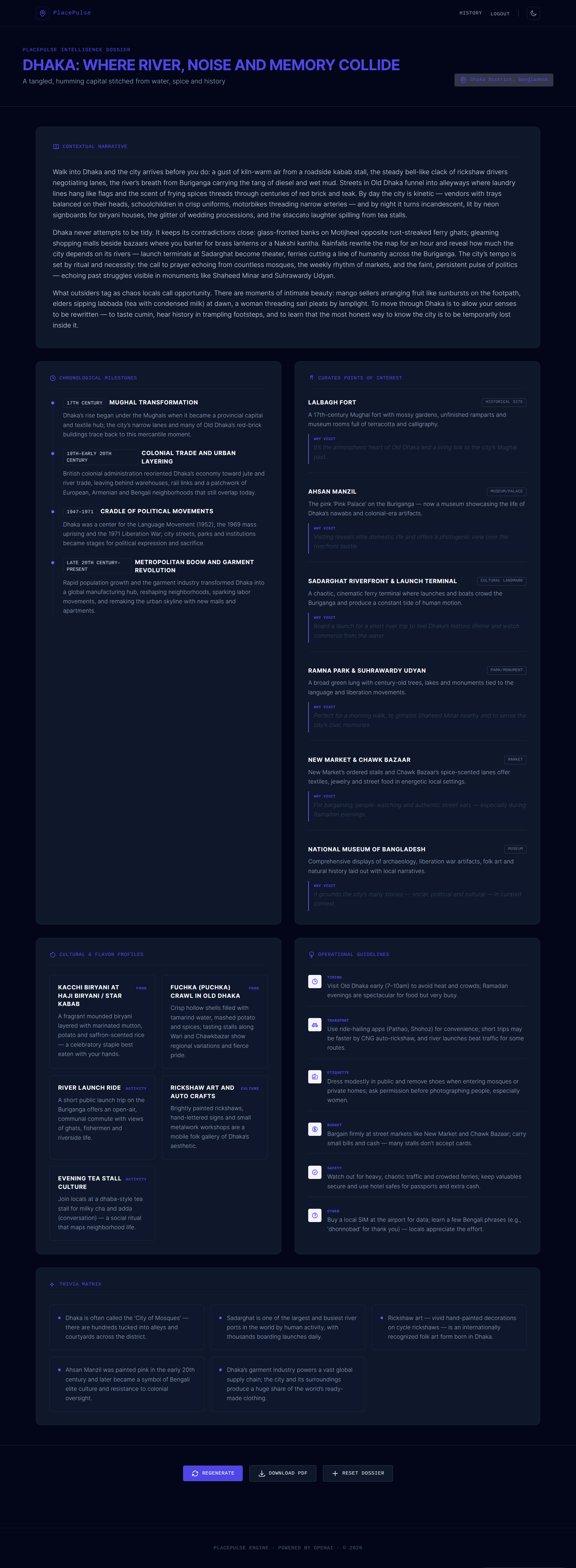 Screenshot of Report Page