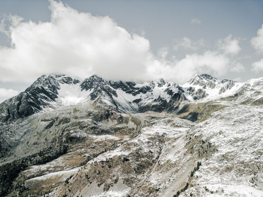 Mountain A Stunning View Of Snow Covered Mountains In Poschiavo, Switzerland, Showcasing Natural Beauty And Serene Landscapes. HD Wallpaper #3859