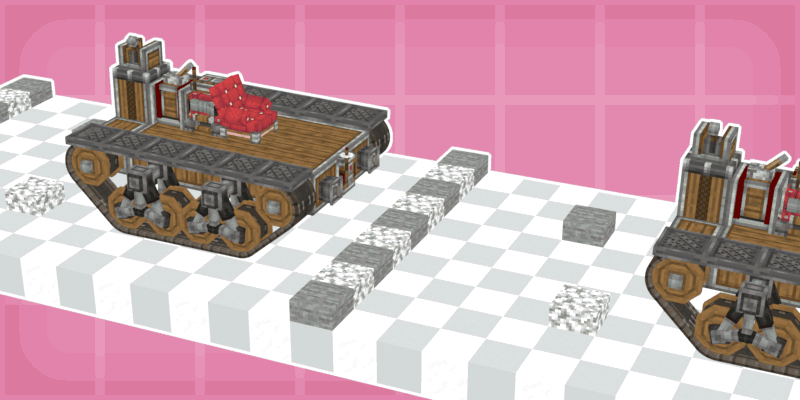 A tank on bogie suspension driving over slabs