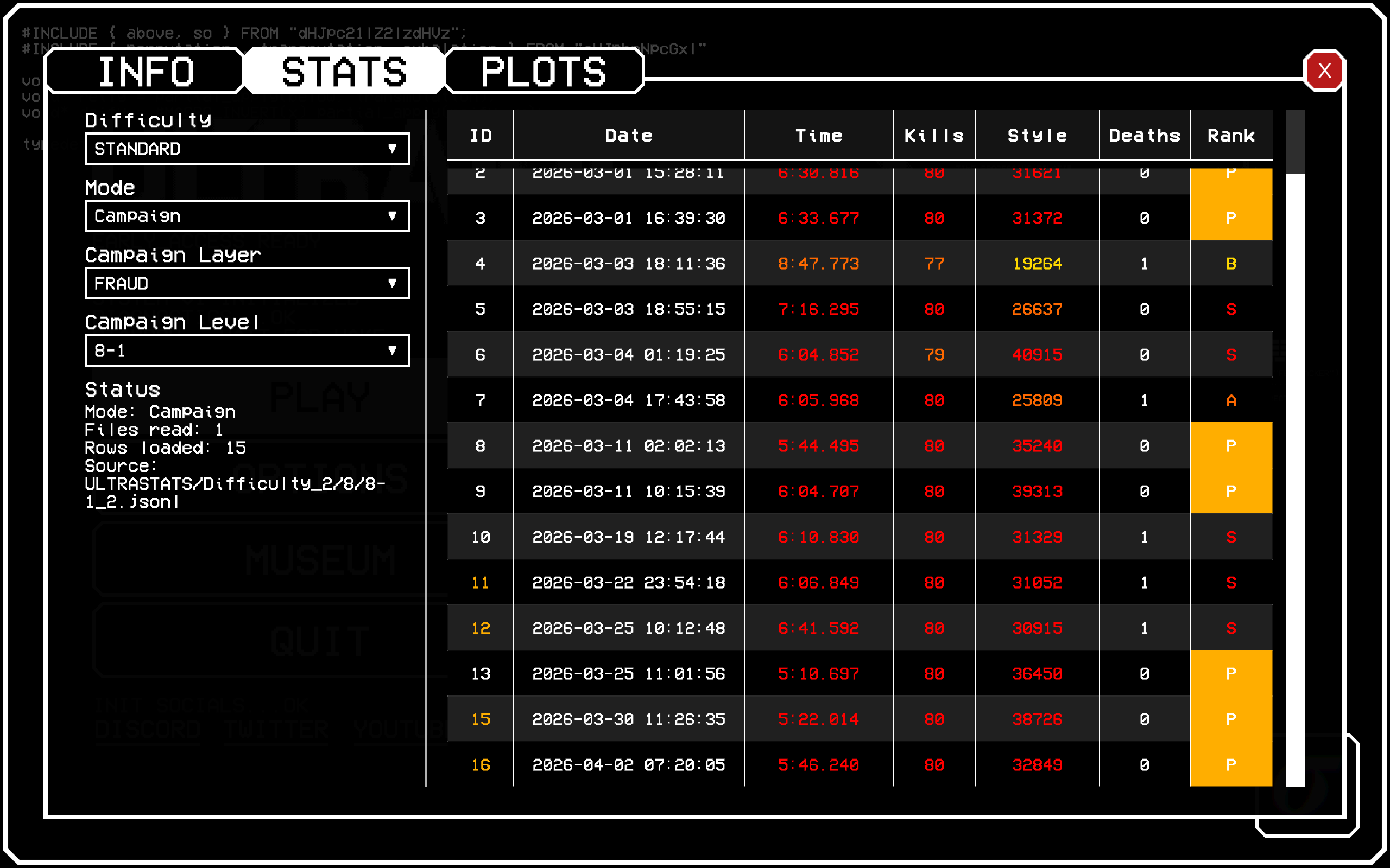 ULTRASTATS file structure
