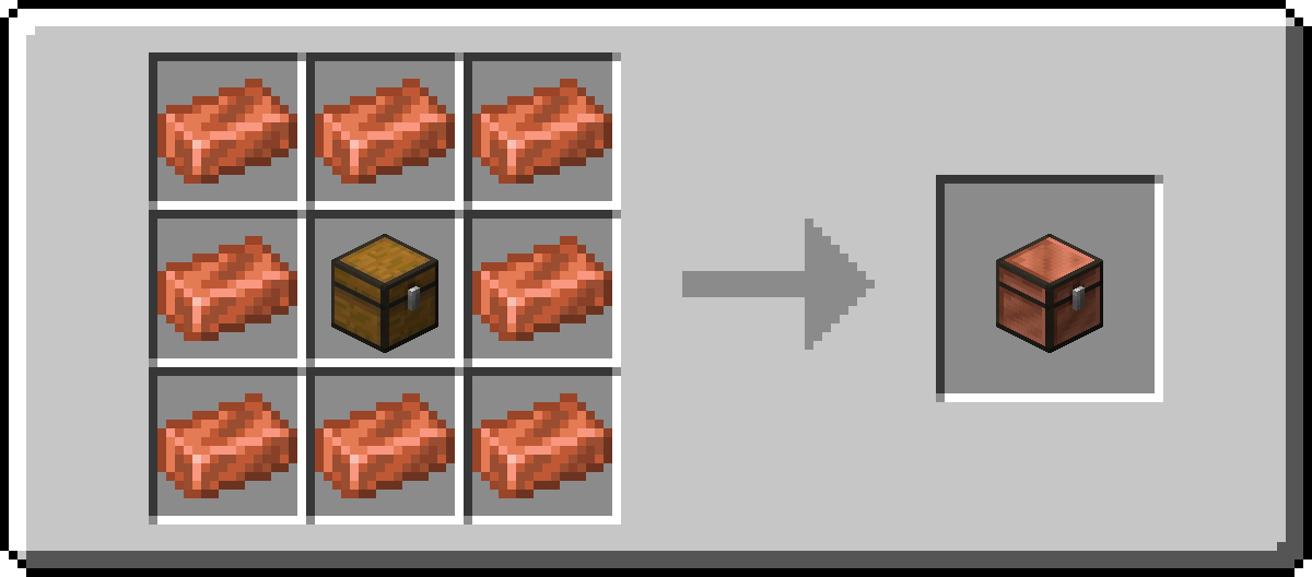 Copper Chest Shaped Crafting Recipe
