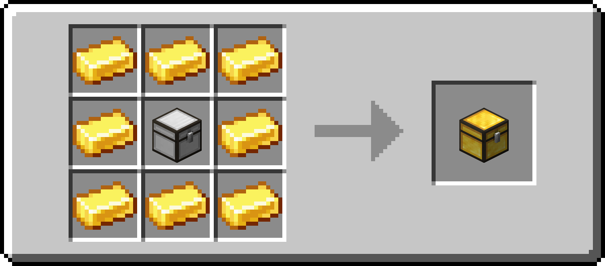 Gold Chest Shaped Crafting Recipe