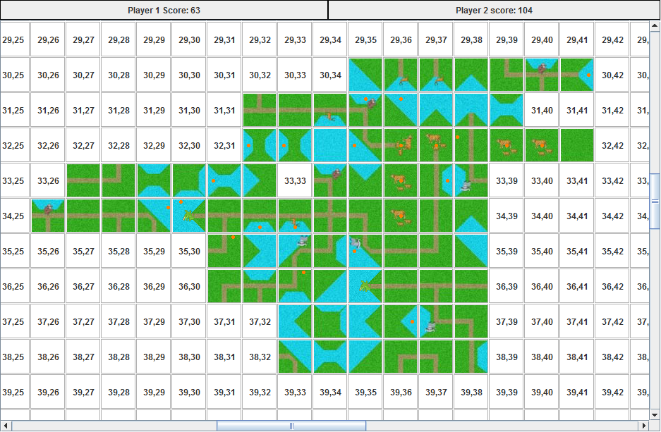 Graphics Interface used to play TigerZone for acceptance testing