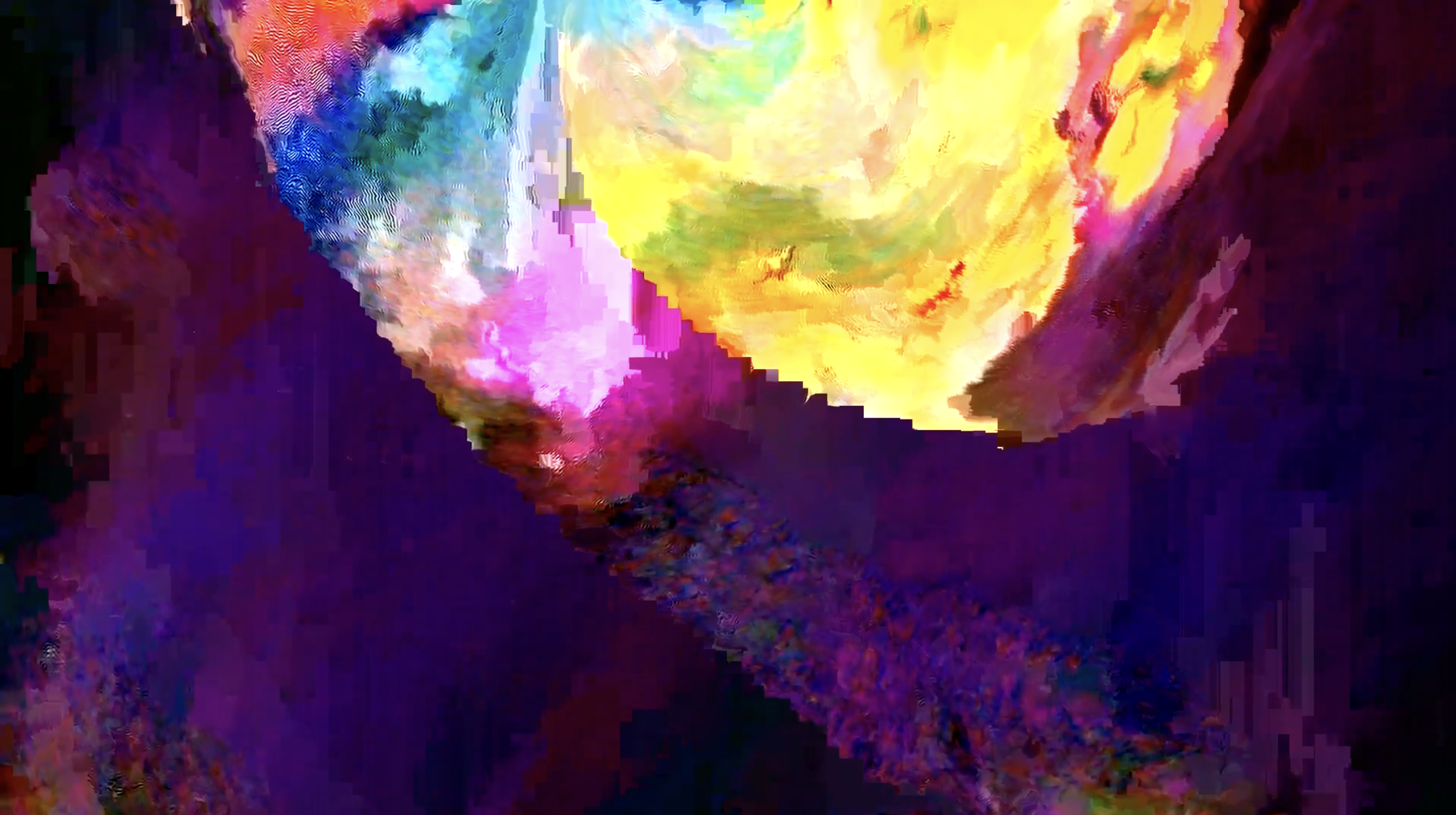 Single frame from descendence, a piece by mip using only Compressure on a single source
