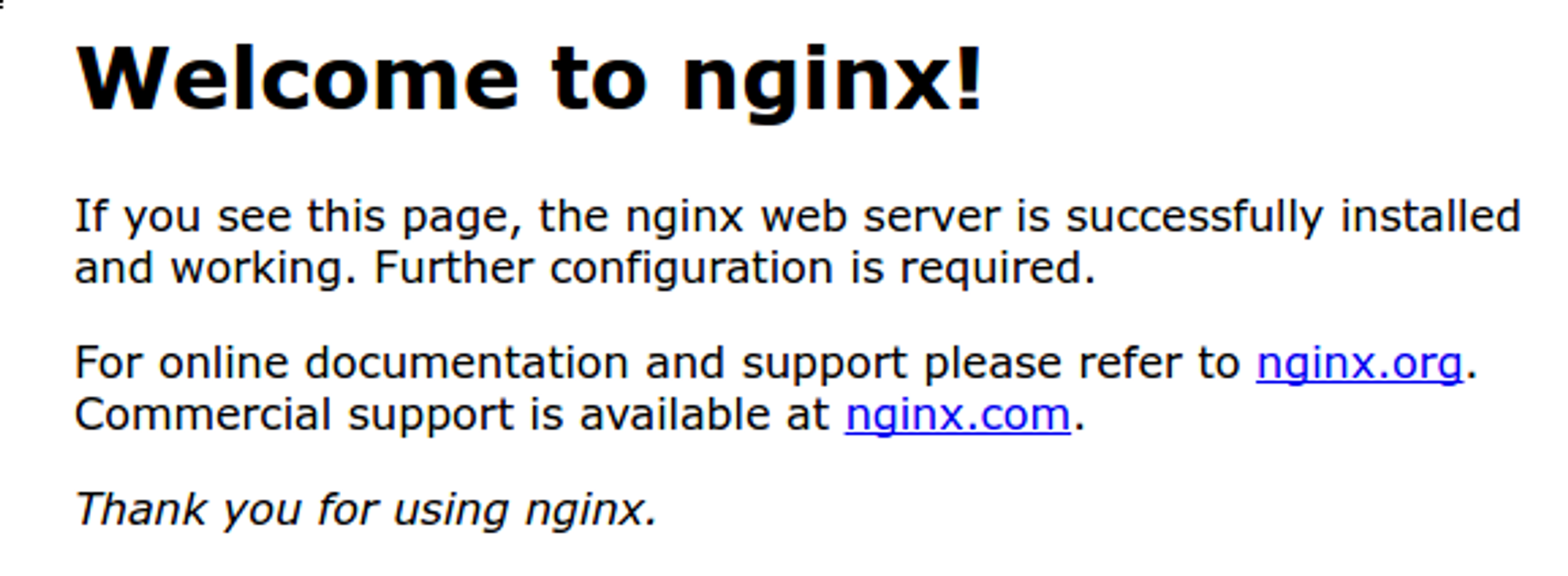 welcome nginx