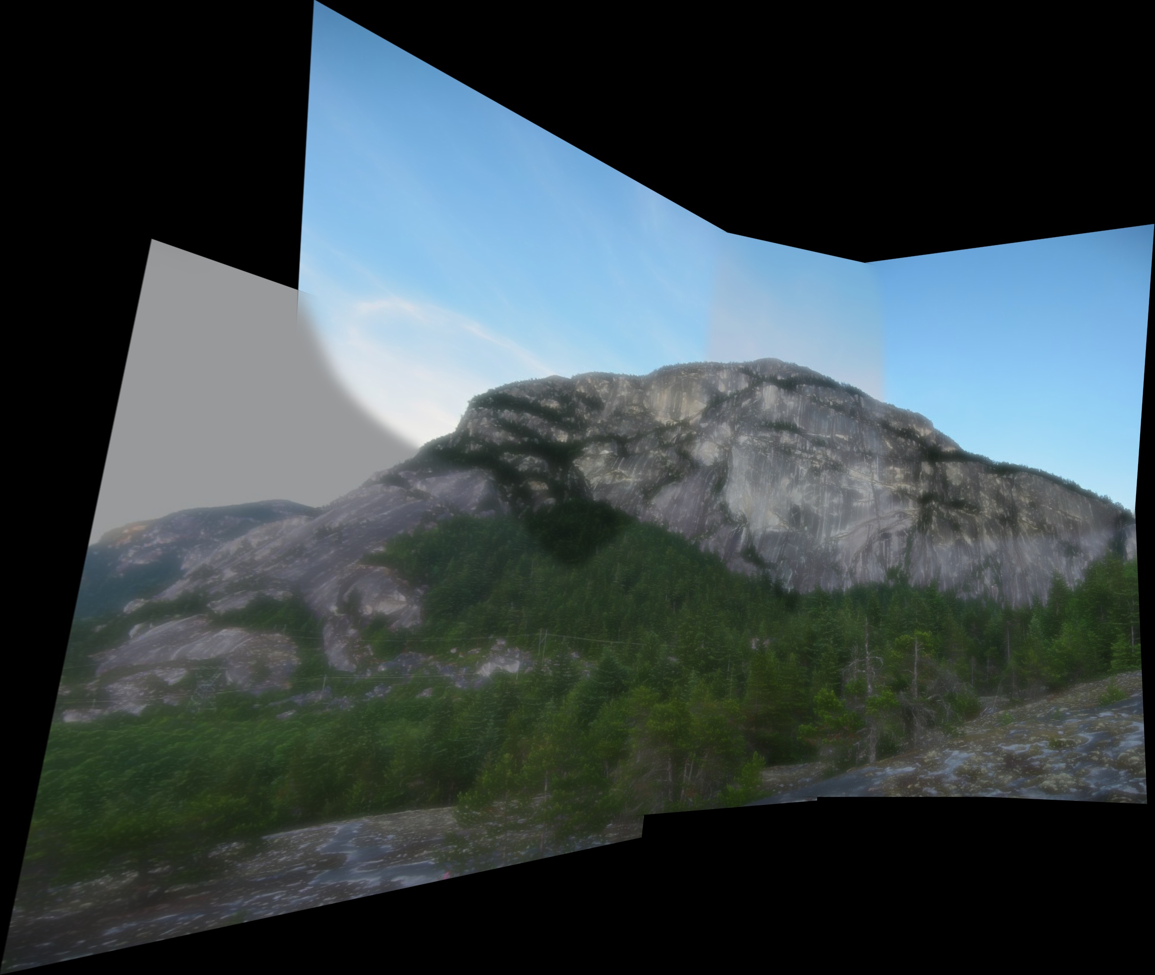 mountain panorama with multi-band blending