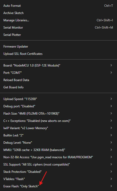 Arduino IDE tools