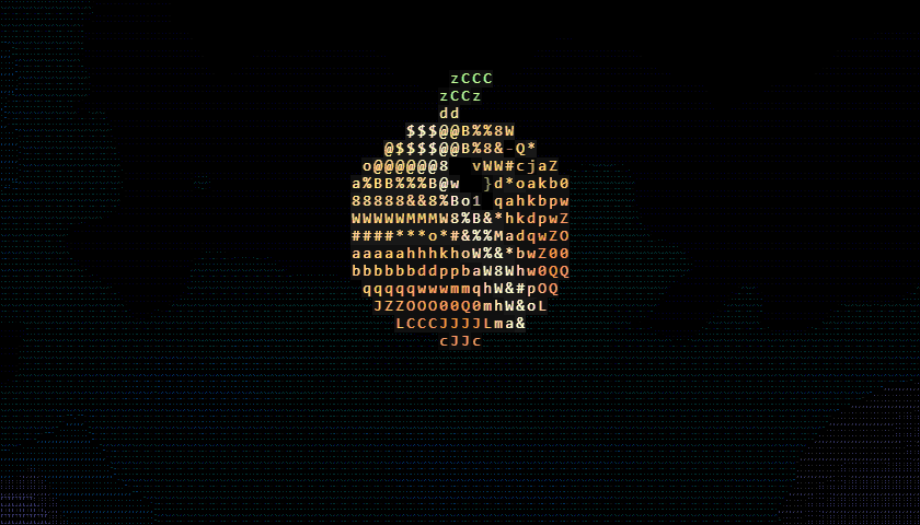Aurantium — an animated ASCII orange in warm amber light