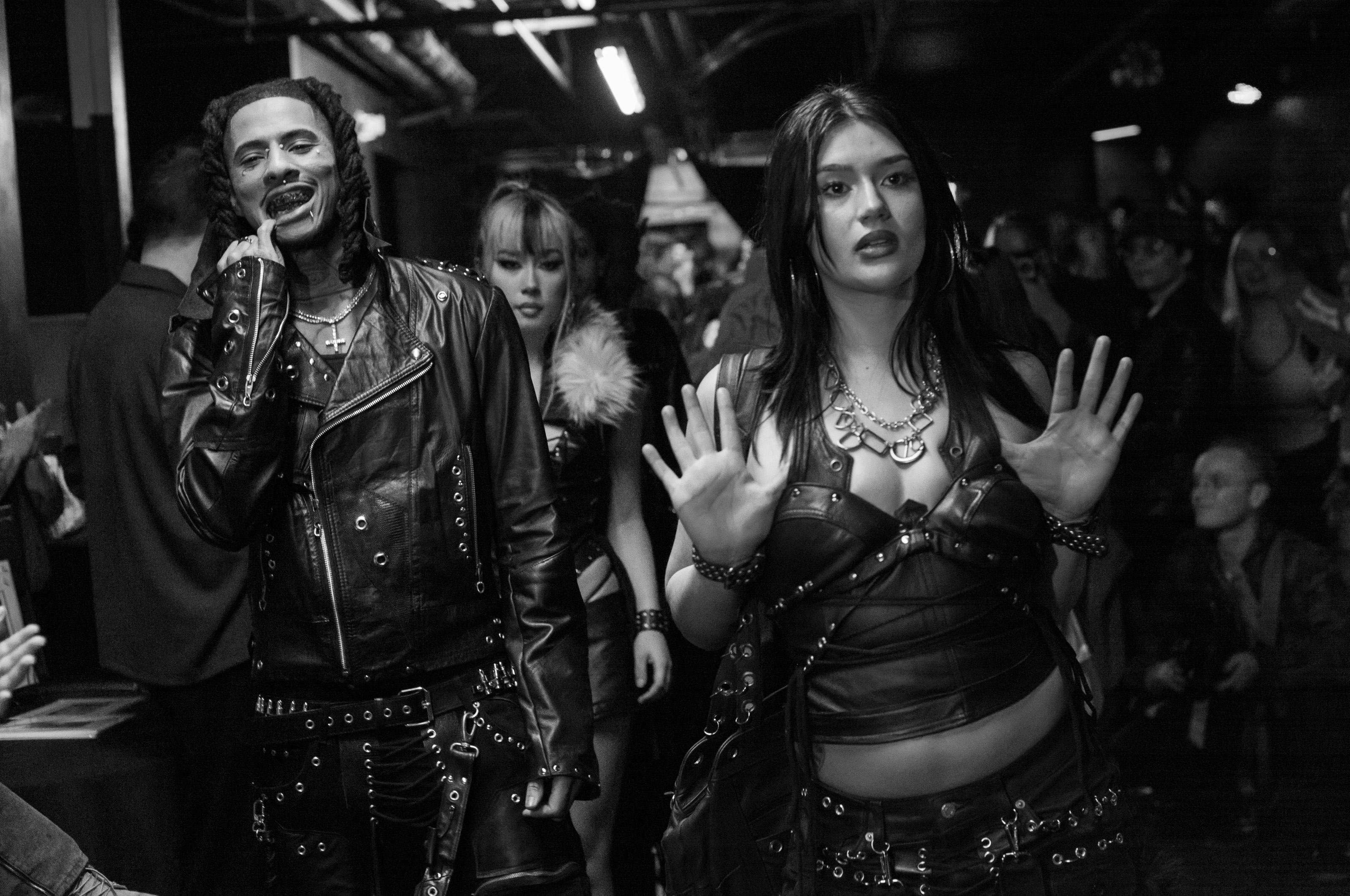 People walking the show