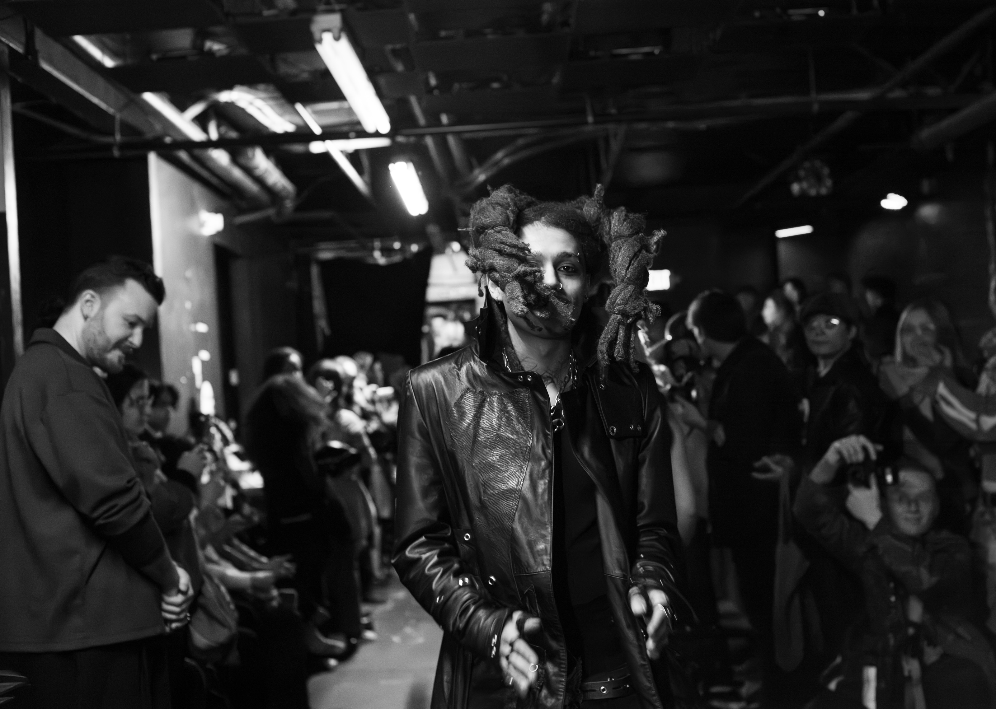 People walking the show