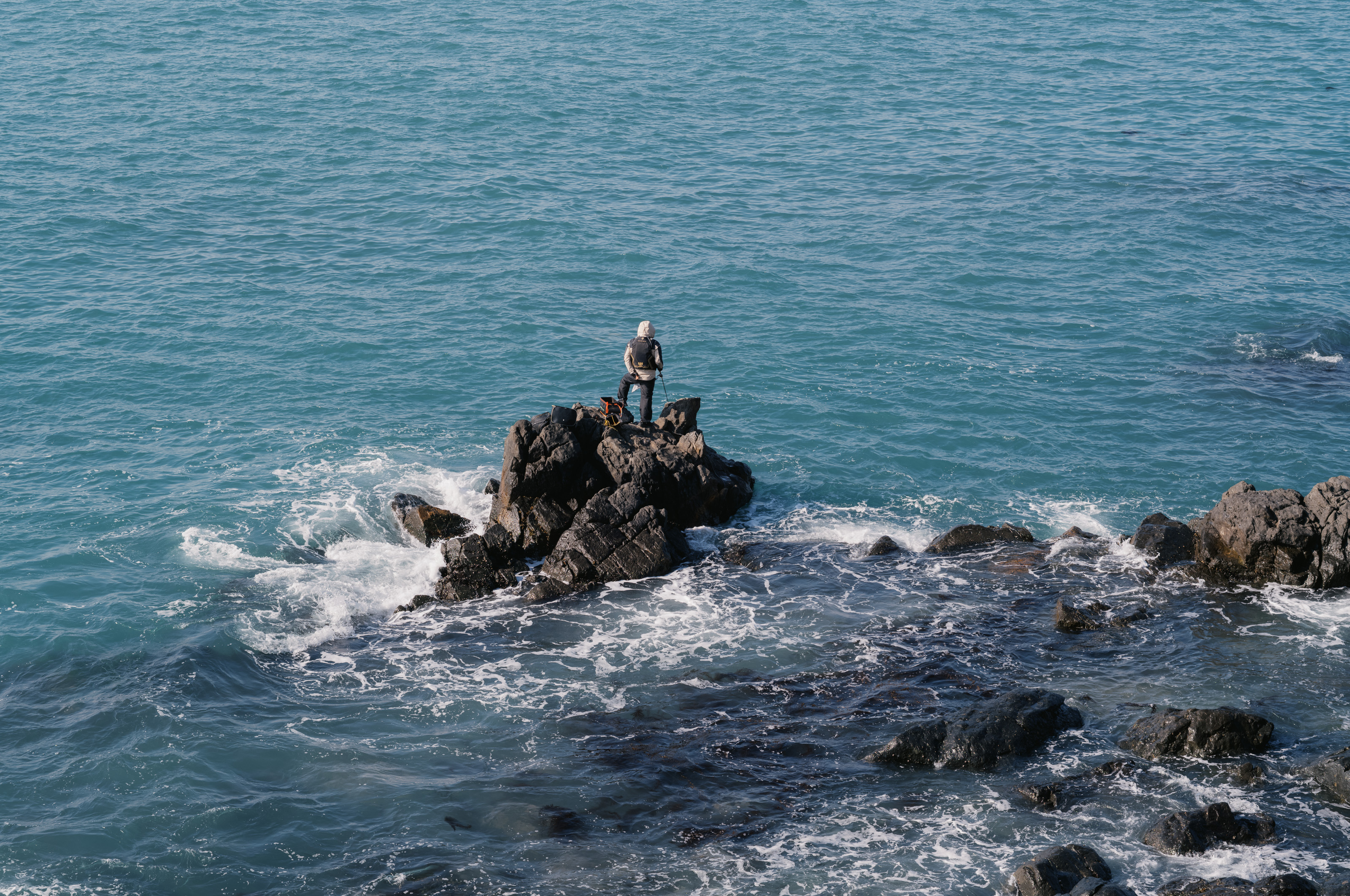 Women waiting at street corner
