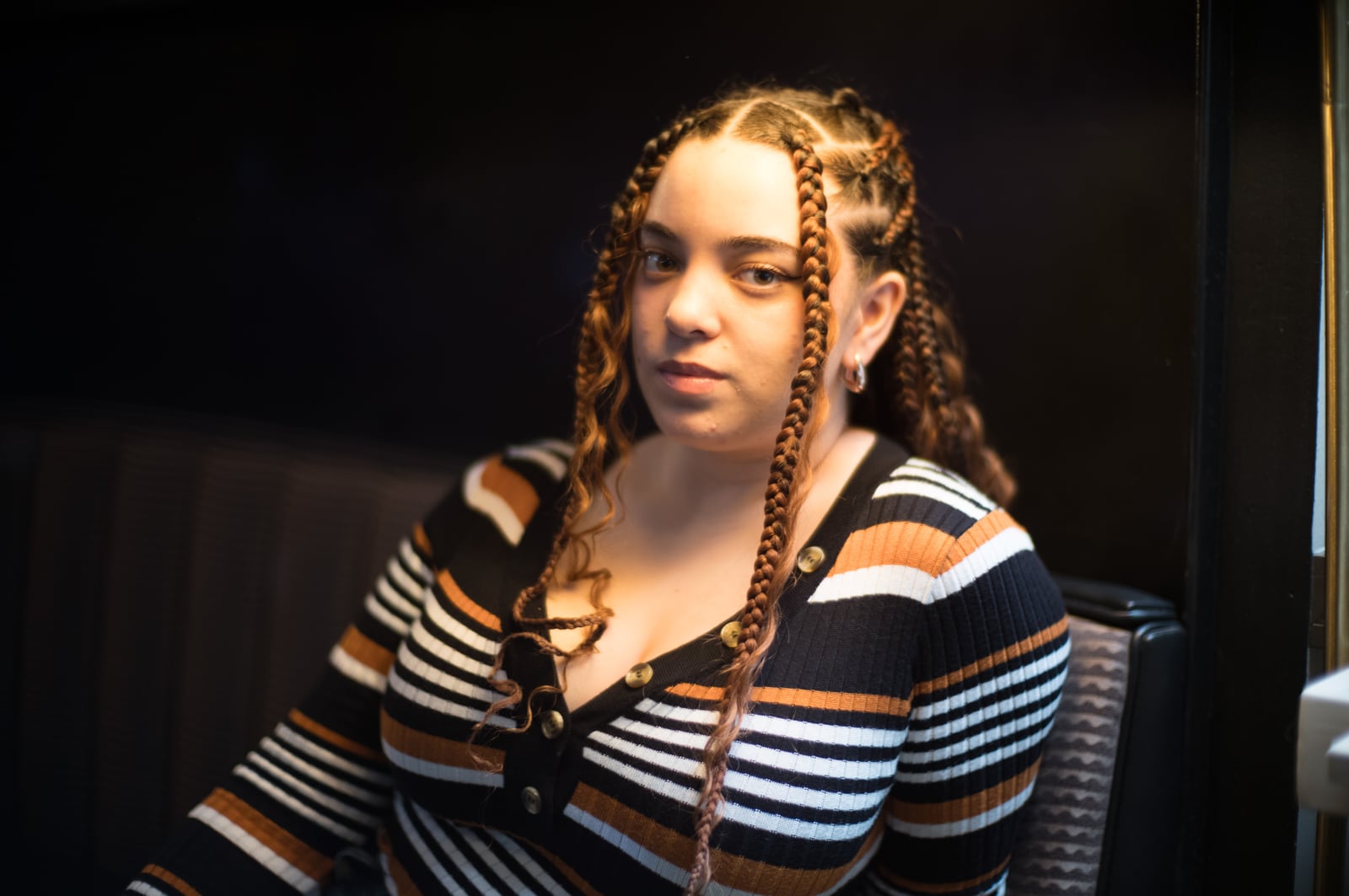 Model under lamp