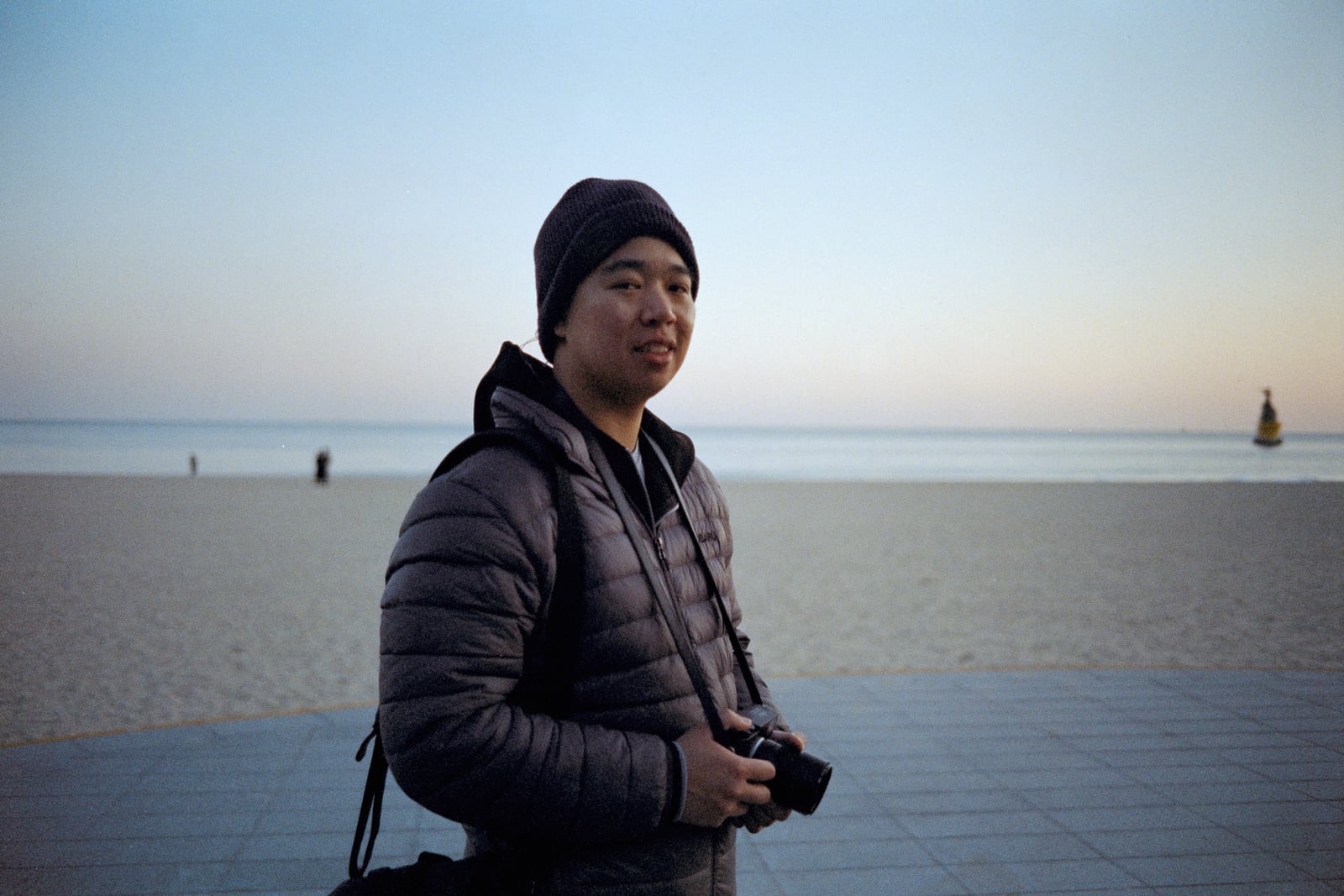Beach scene in Busan on film