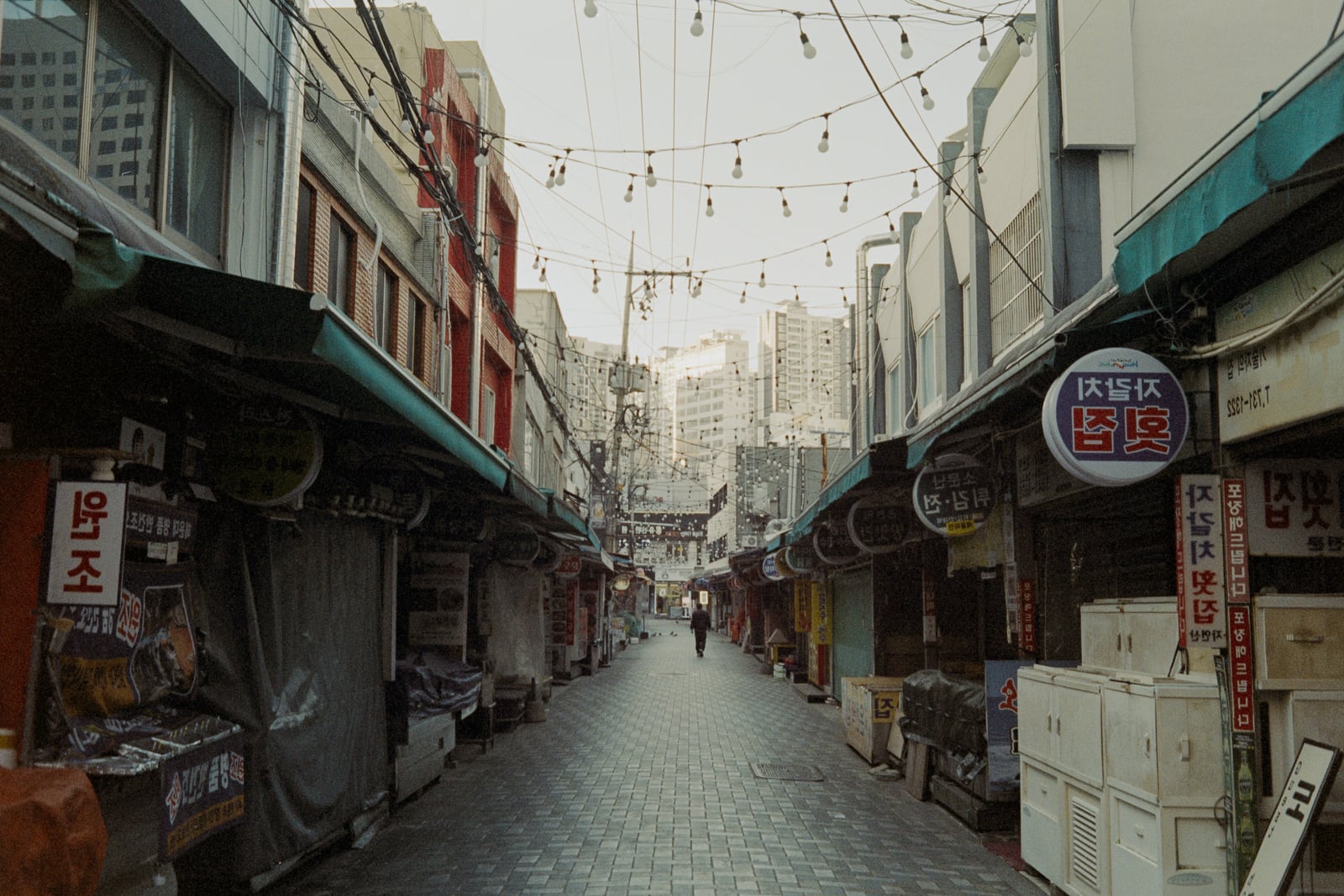 Korea street scene on film