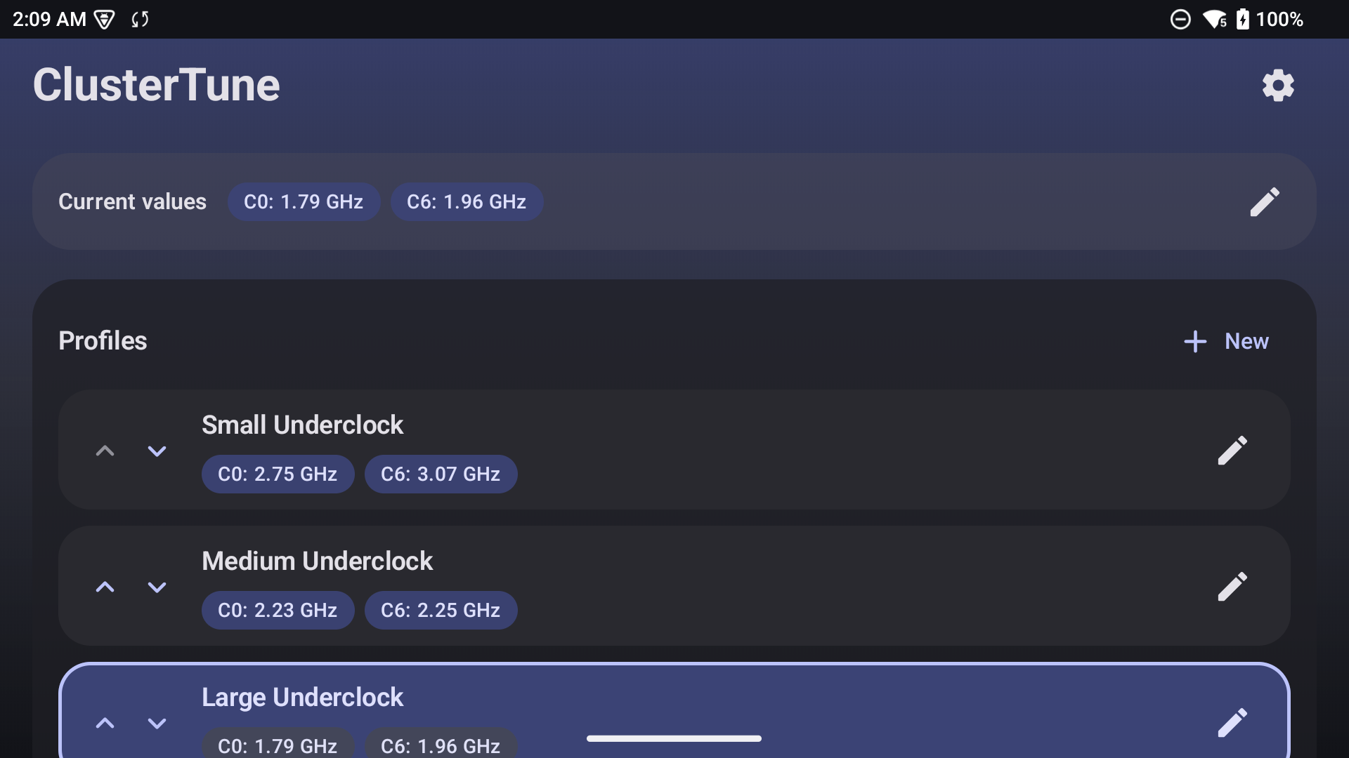 ClusterTune main app view
