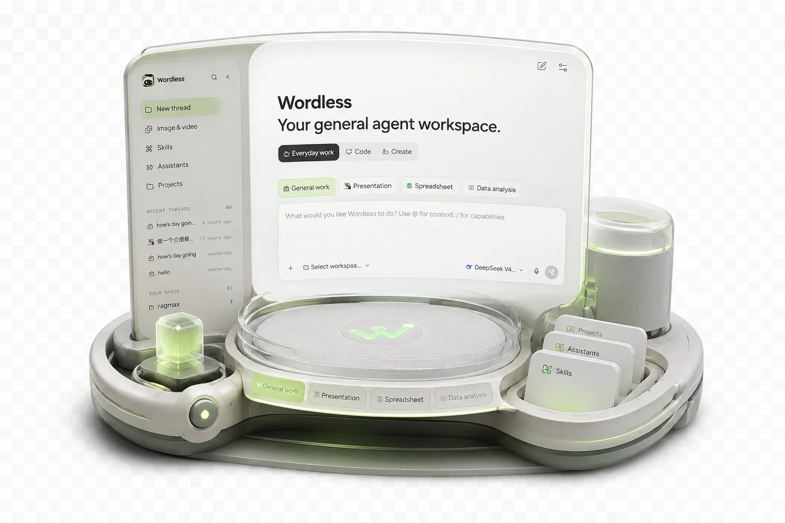 Wordless desktop workspace