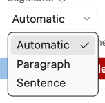 The Segments list
