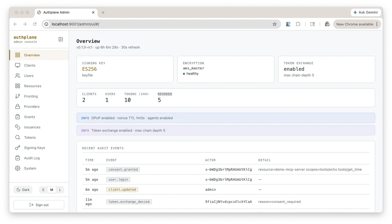 Authplane Admin UI