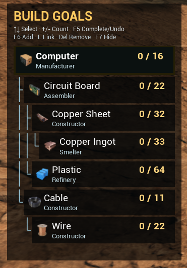 Construction goal tracker showing building progress