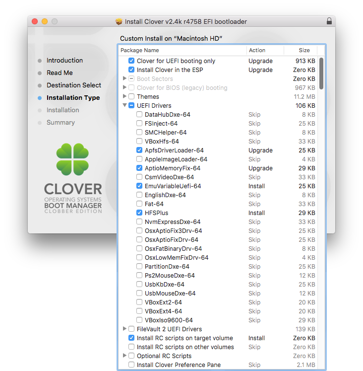 Clover installation options