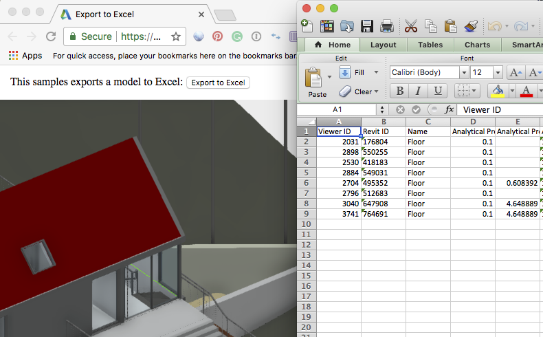 Viewer Javascript Extract spreadsheet