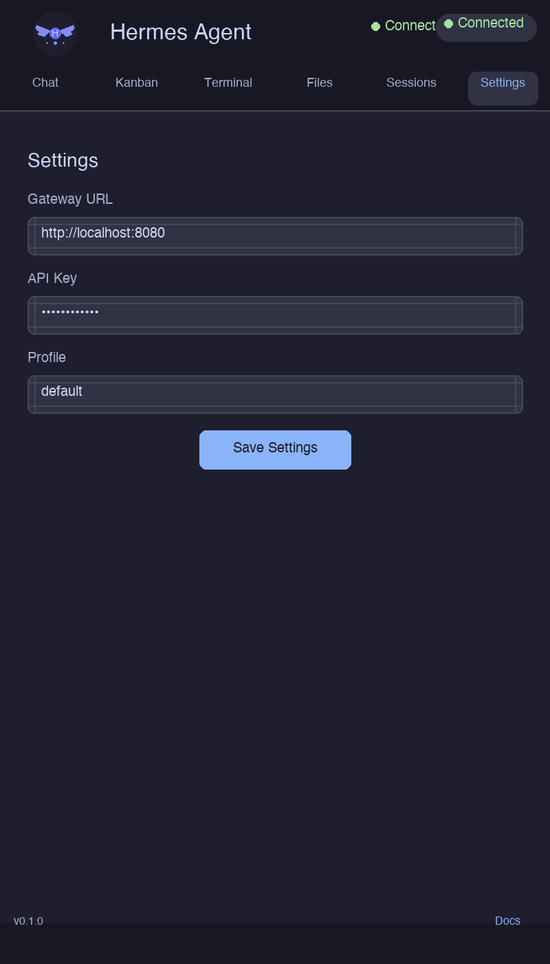 Settings Tab