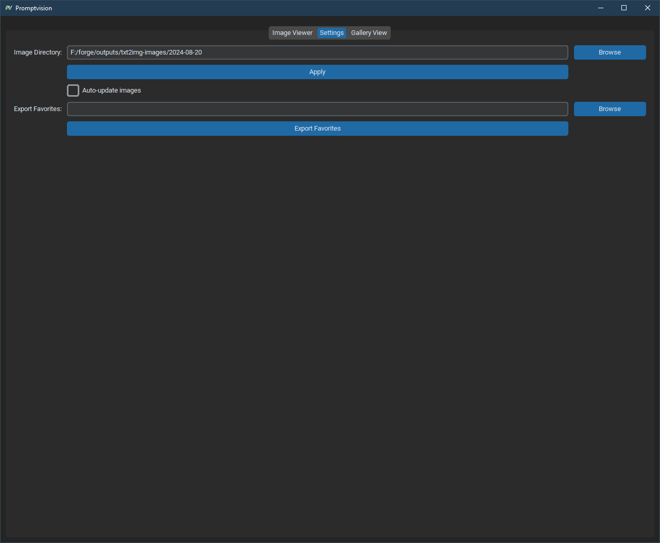 Settings Panel