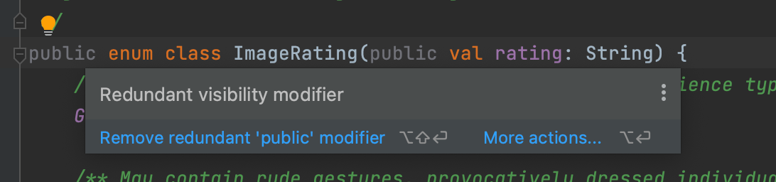 Redundant visibility modifier