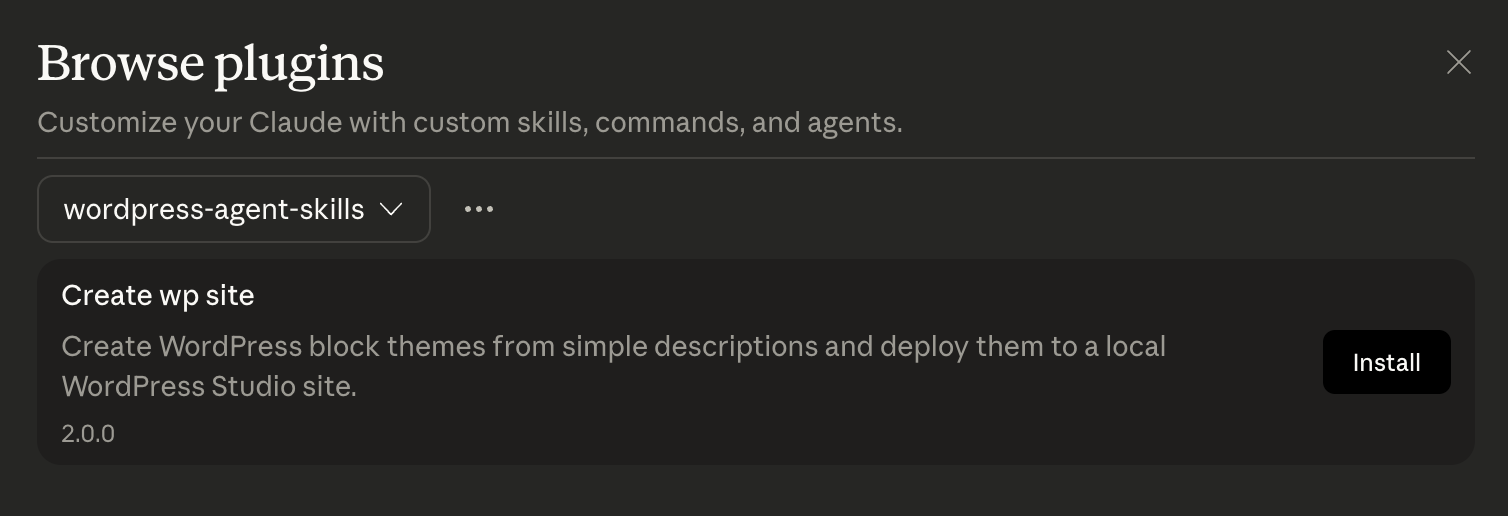 Install Create WP Site plugin