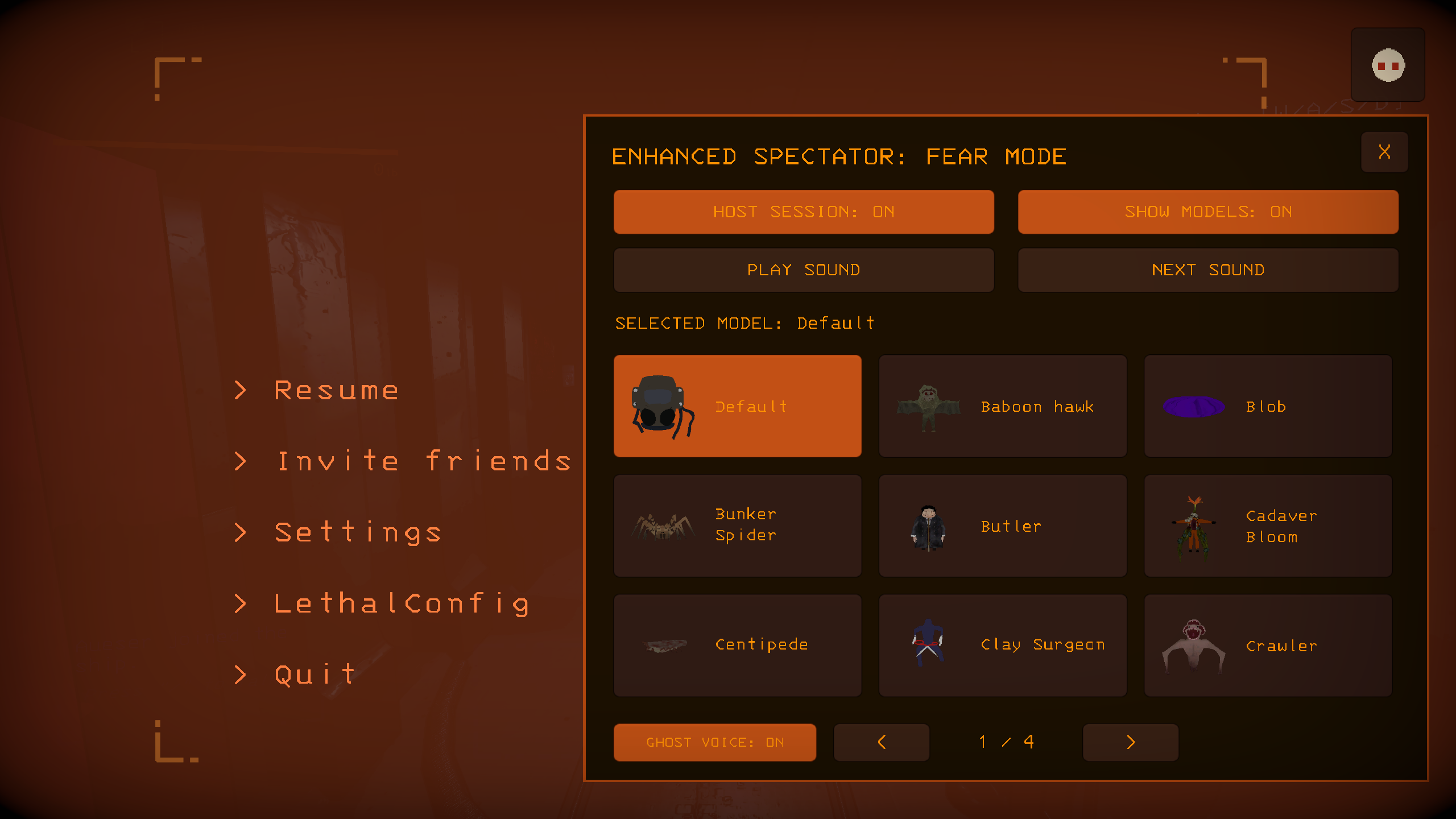 English fear-mode model card window