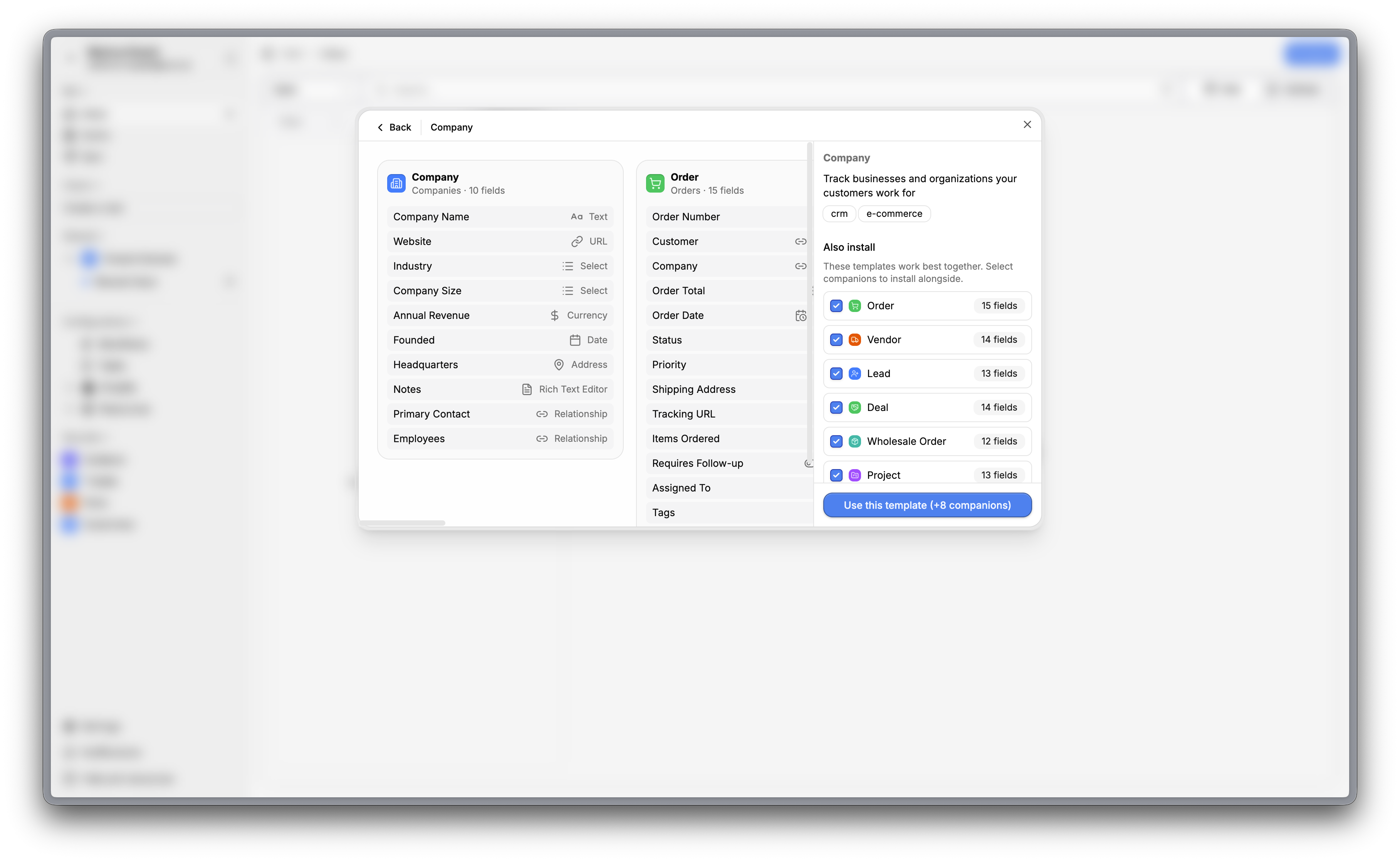 Email Template Select