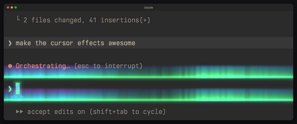 aurora: its Enter effect in Claude Code