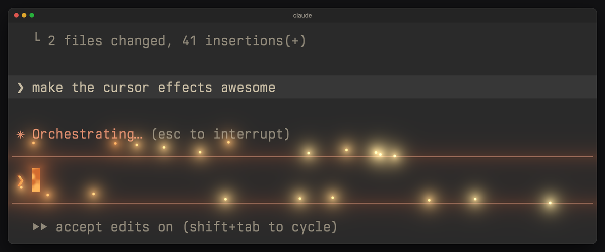 embers: its Enter effect in Claude Code