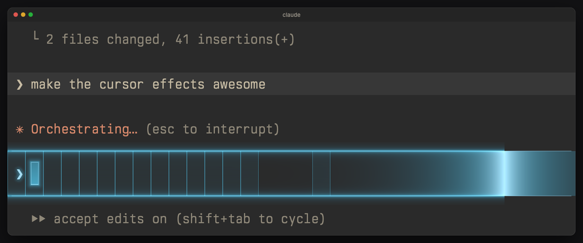 hologram: its Enter effect in Claude Code