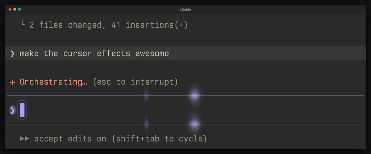 shockwave: its Enter effect in Claude Code