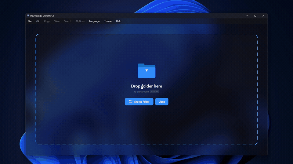 DevProjex desktop app demo
