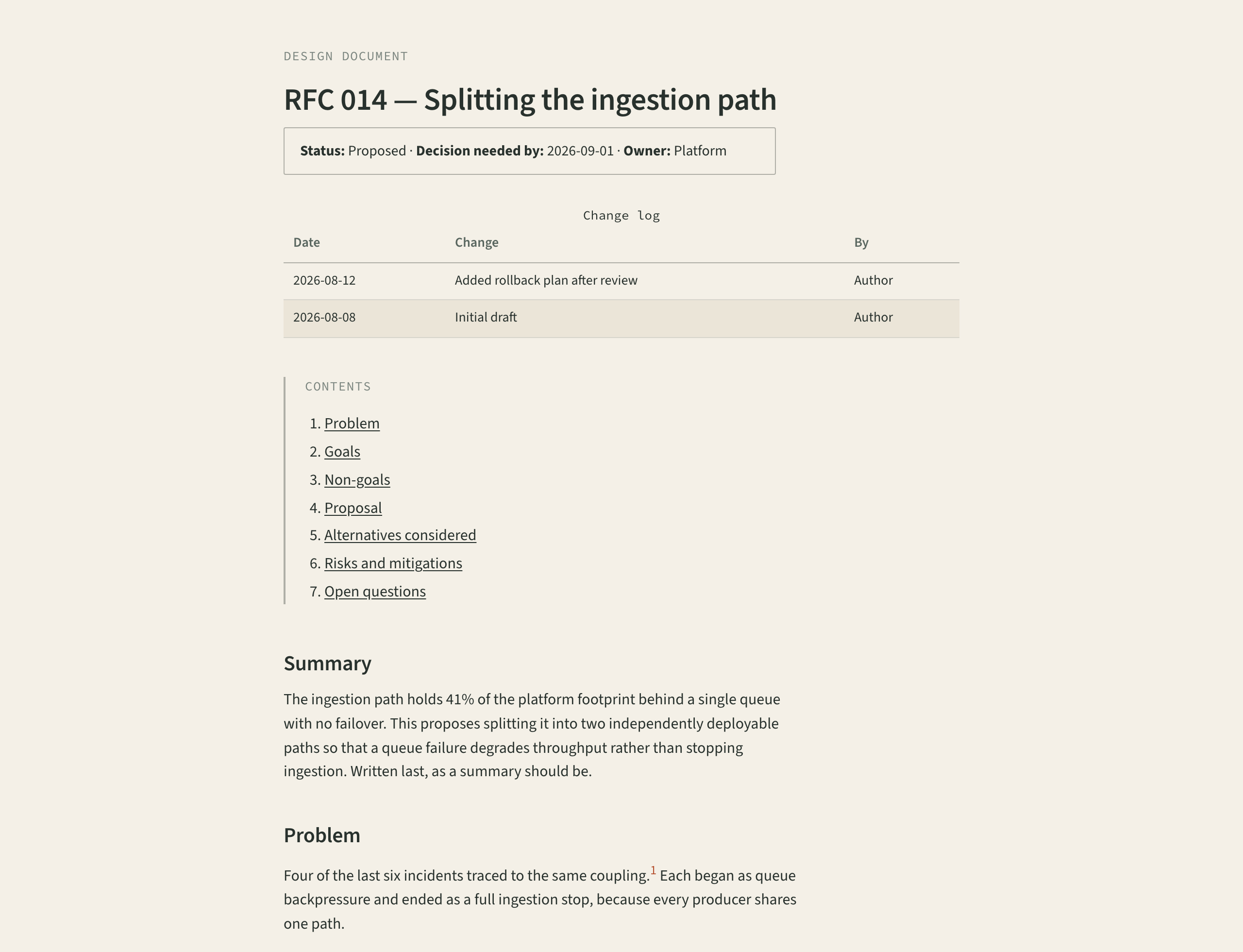 Long-form RFC