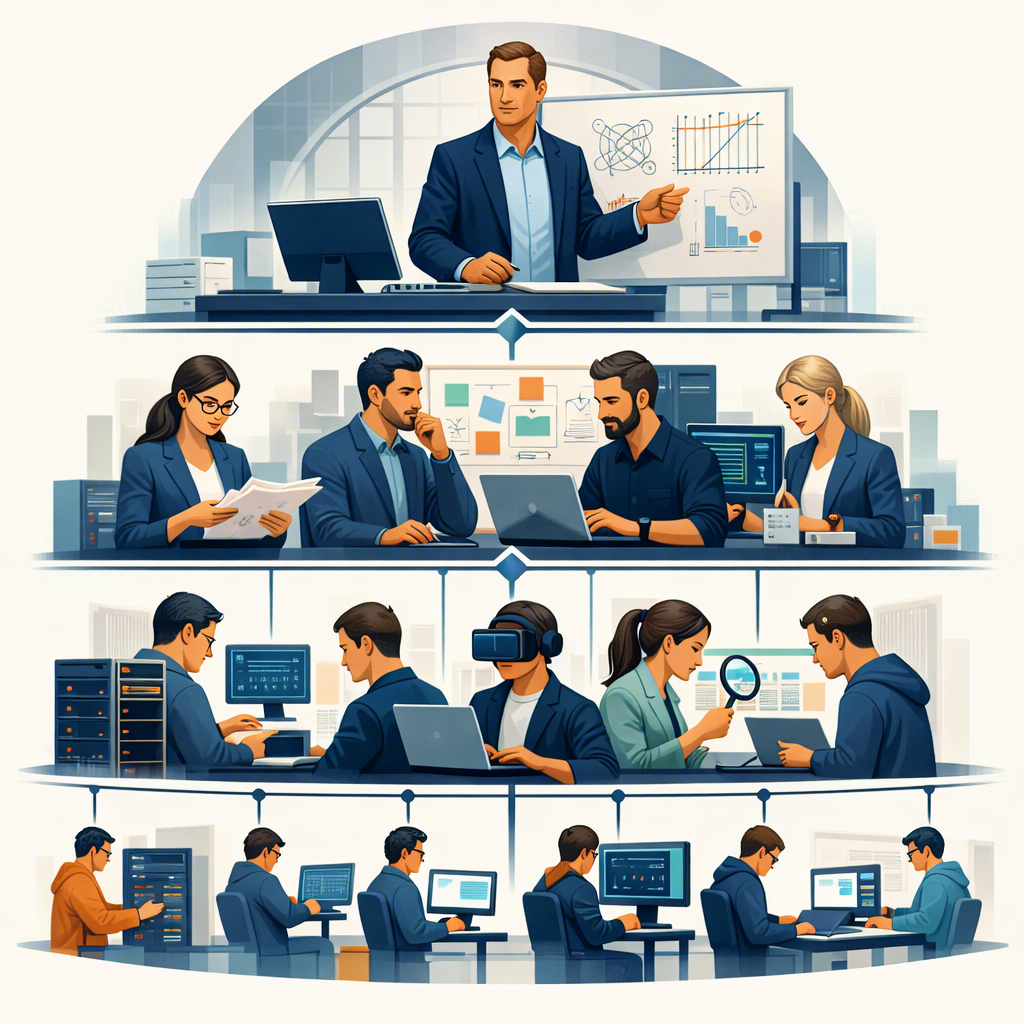 Hierarchical research team illustration