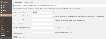 Zendesk Importer Screen