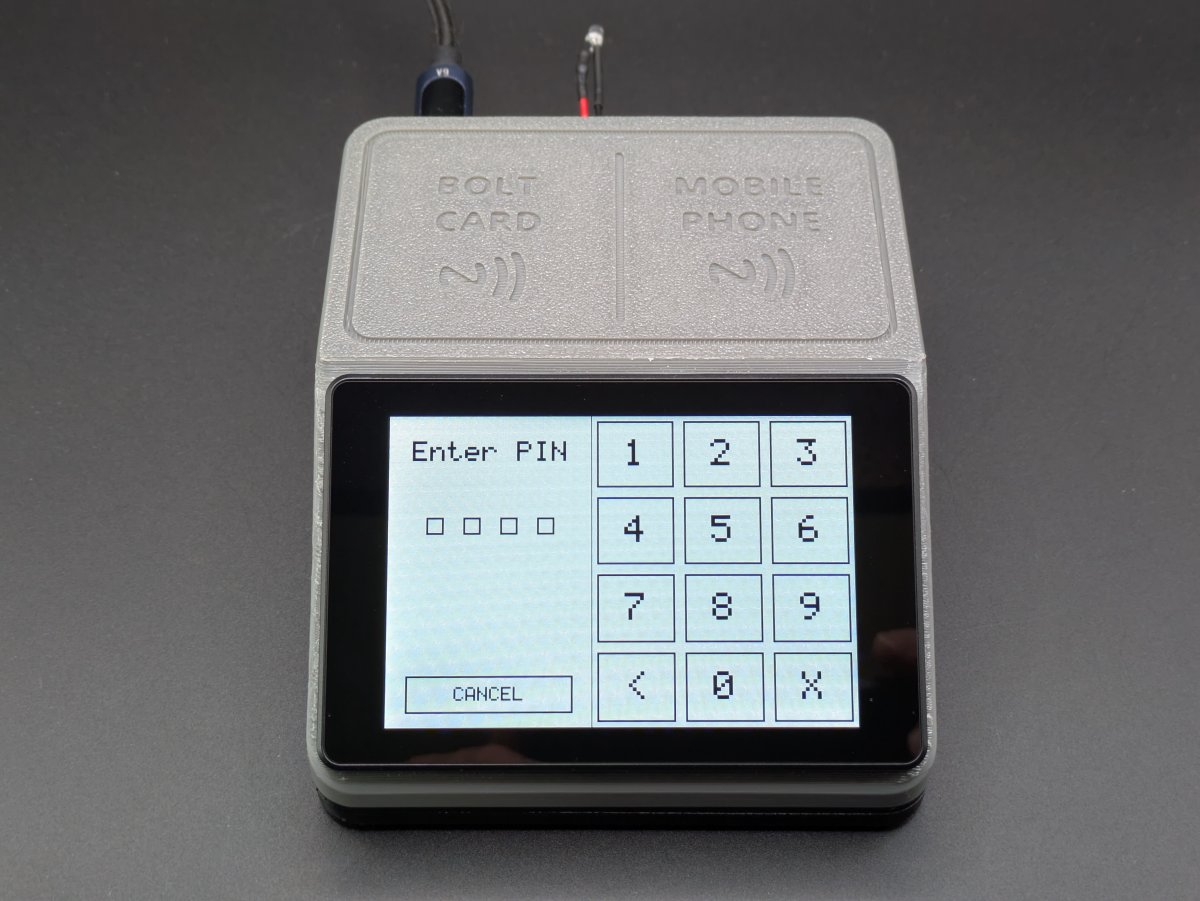 ZapBox Touch 3.5 PIN screen