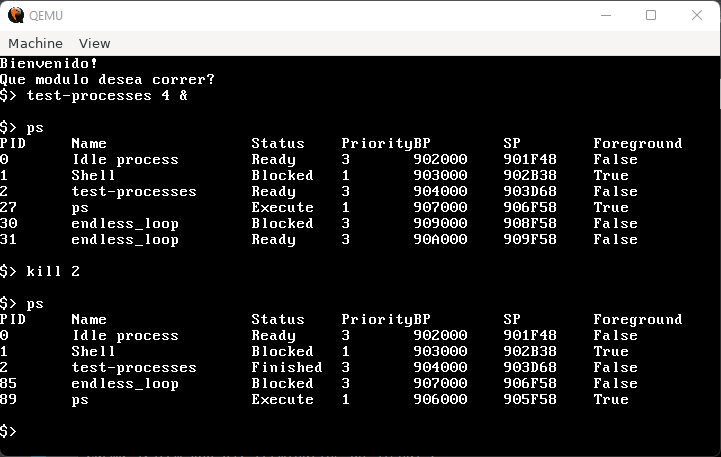 Utilizando kill para “matar” el proceso test-processes