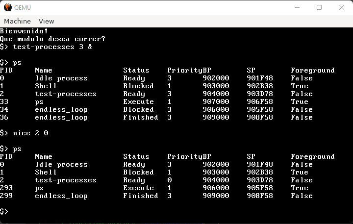 Modificando el nivel de prioridad de test-processes de 3 a 0, usando nice