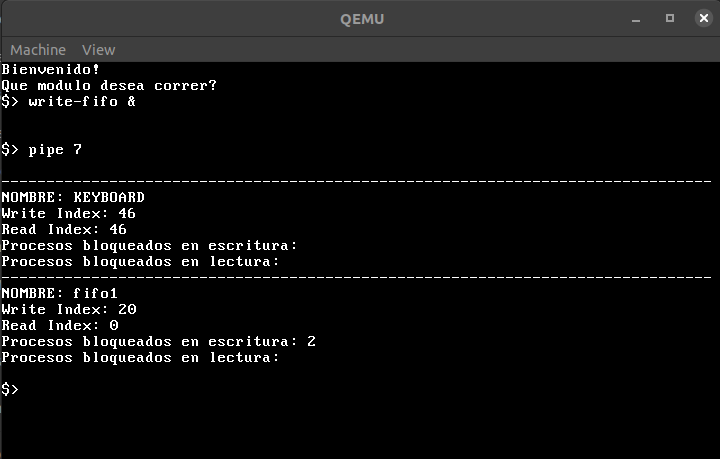 Estado del pipe de teclado