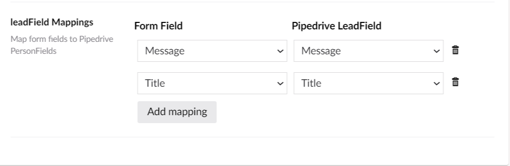 Personfield mapping