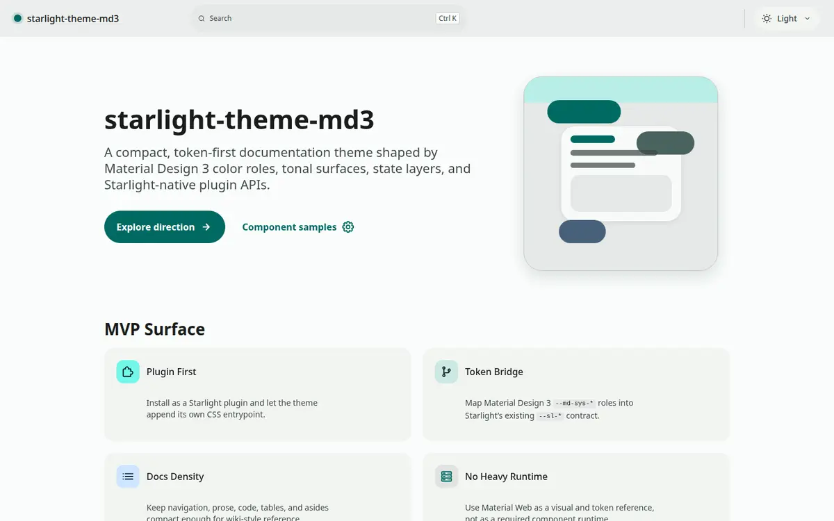 starlight-material-design-theme 网站模板截图