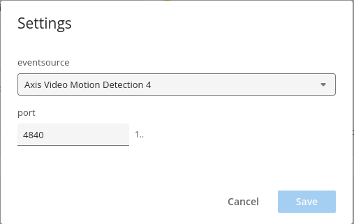 Web UI Screenshot - acap settings