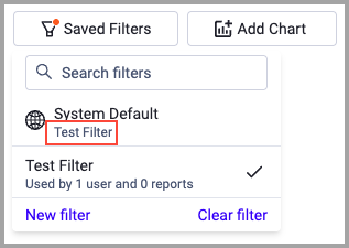 Saved Filter Set