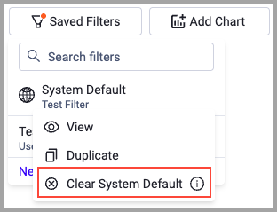 Clear System Default Filter